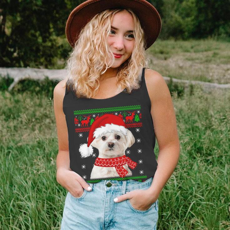 Maltese Dog Ugly Sweater Christmas Puppy Dog Lover Tank Top