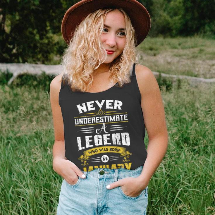 Never Underestimate A Legend Who Was Born In January Unisex Tank Top