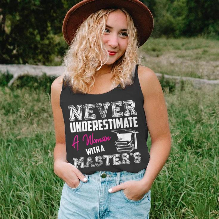 Never Underestimate A Woman With A Masters Degree Graduation Unisex Tank Top