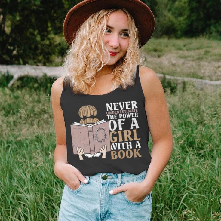 Never Underestimate The Power Of A Girl With A Book Funny Unisex Tank Top
