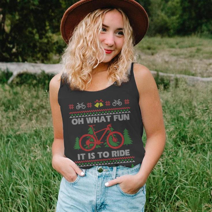 Oh What Fun Bike Ugly Christmas Sweater Cycling Xmas Idea Tank Top