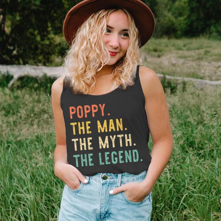 Poppy The Man The Myth The Legend Fathers Day Vintage Retro Unisex Tank Top