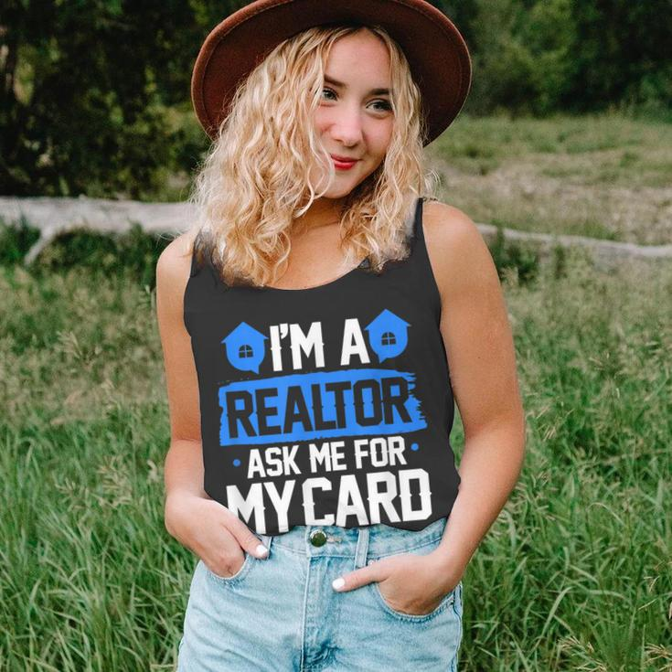 Im A Realtor Ask Me For My Card Real Estate Agent Realtor Tank Top