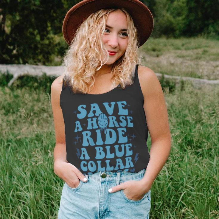 Save A Horse Ride A Blue Collar Man On Back Unisex Tank Top