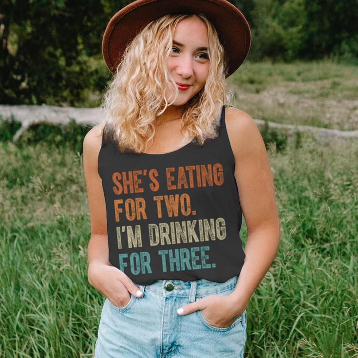 Shes Eating For Two Im Drinking For Three Fathers Day Unisex Tank Top