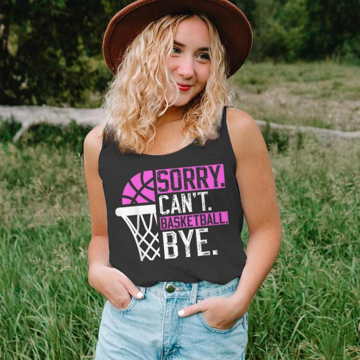 Sorry Cant Basketball Bye Funny Vintage Basketball Sarcasm Unisex Tank Top