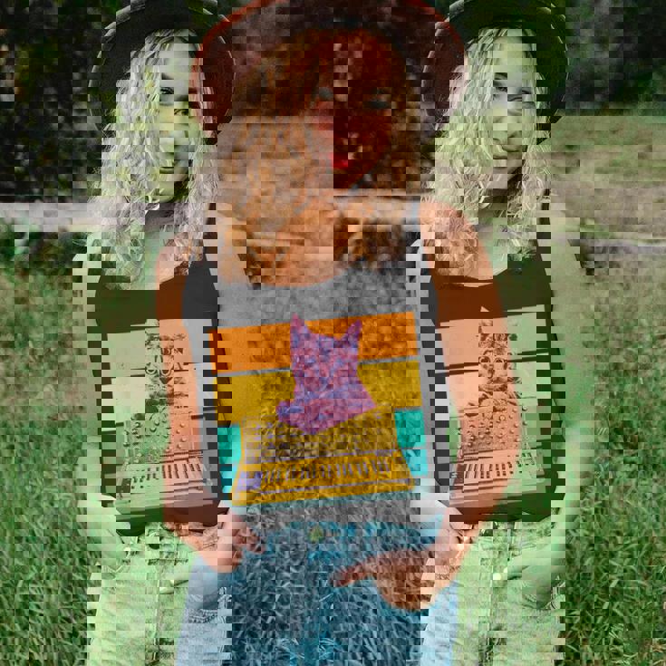 Synthesizer & Cat Vintage Analog Synth Retro Studio Gear Unisex Tank Top