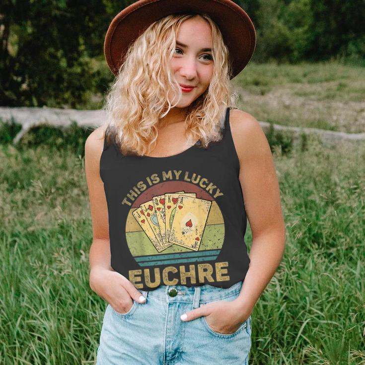 This Is My Lucky Euchre Vintage Funny Euchre Card Game Unisex Tank Top