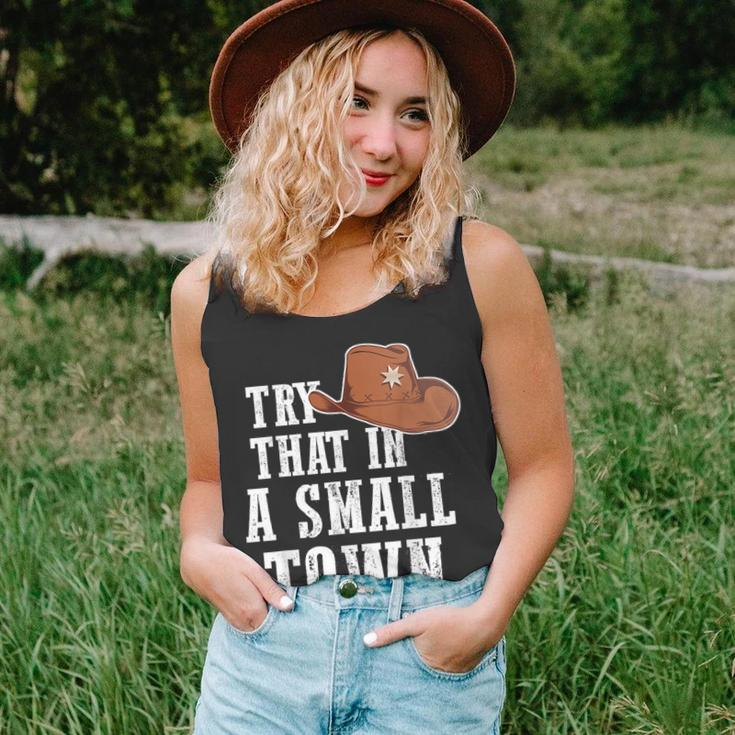 Try That In A Small Town Western Cowboy Unisex Tank Top