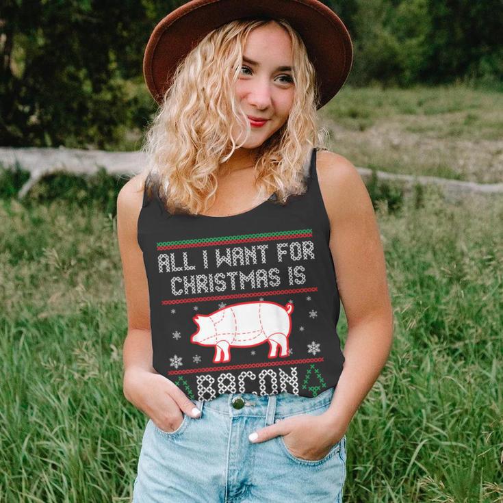 All I Want For Christmas Is Bacon Pig Ugly Christmas Sweater Tank Top