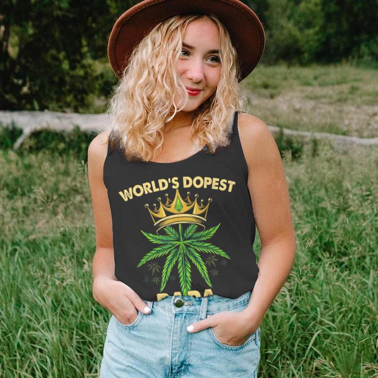 Worlds Dopest Papa Cannabis 420 Fathers Day Weed Dad Unisex Tank Top