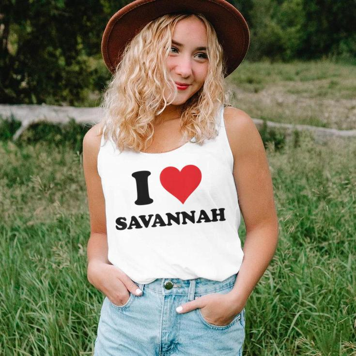 I Heart Savannah First Name I Love Personalized Stuff Unisex Tank Top