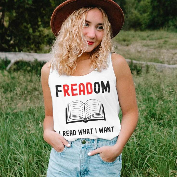 I Read Banned Books Freadom Funny Bookworm Book Reading Unisex Tank Top