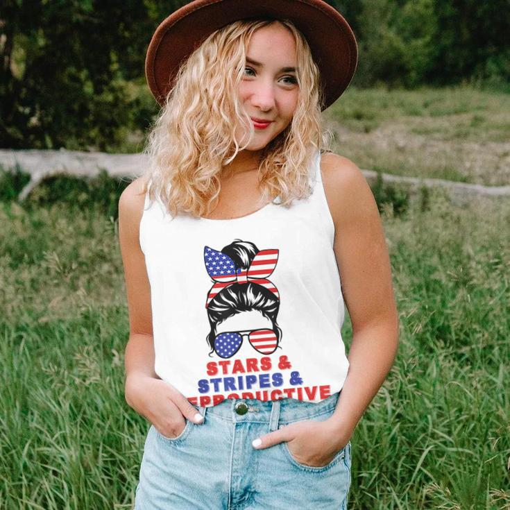 Messy Bun Stars Stripes & Reproductive Rights 4Th Of July Unisex Tank Top
