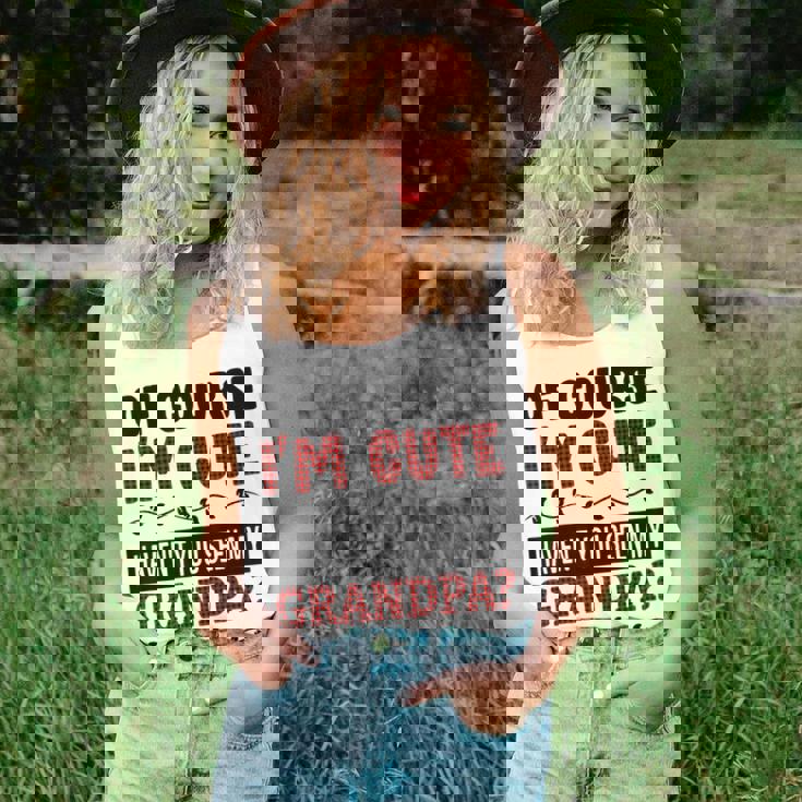 Of Course Im Cute Havent You Seen My Grandpa Red Plaid Unisex Tank Top