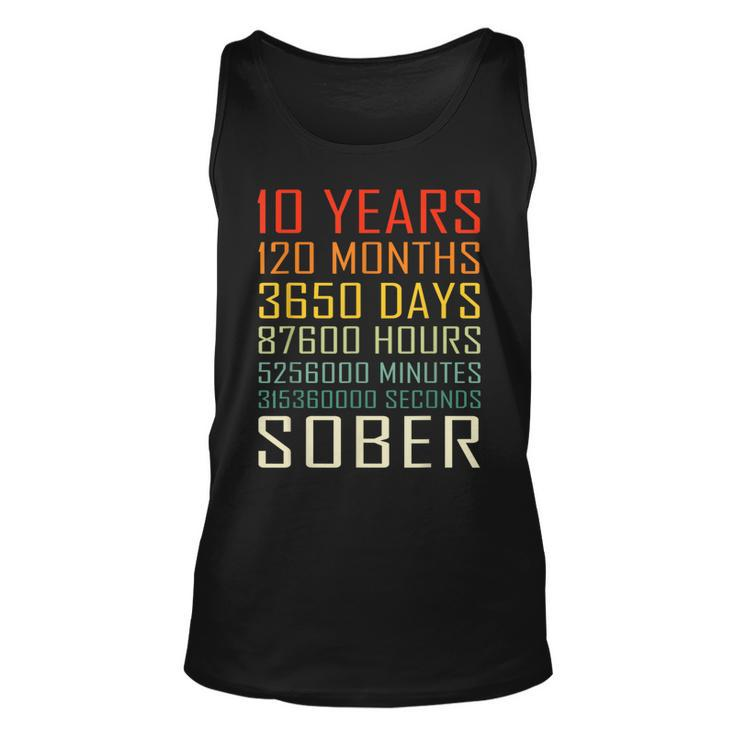 10 Year Sobriety Anniversary Vintage 10 Years Sober  Unisex Tank Top