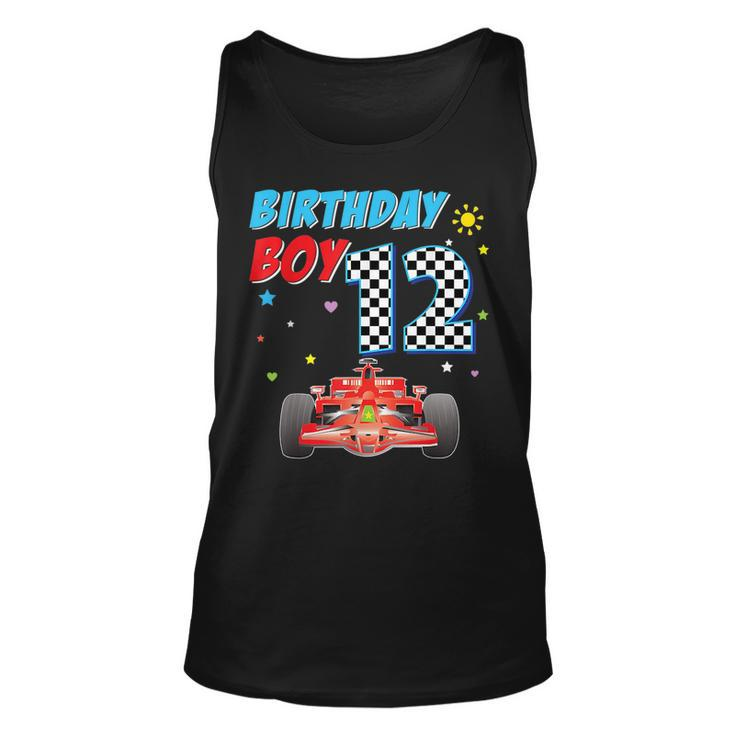 12Th Twelfth Happy Birthday Racing Car Boy 12 Year Old Kid Racing Tank Top