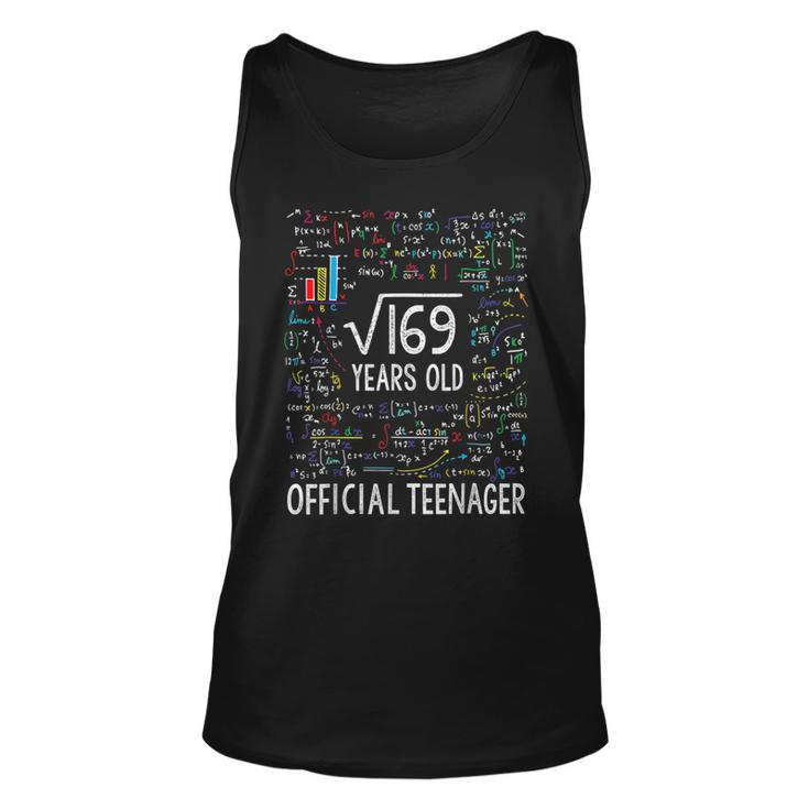 13Th Birthday Square Root Of 169 Official Nager Unisex Tank Top