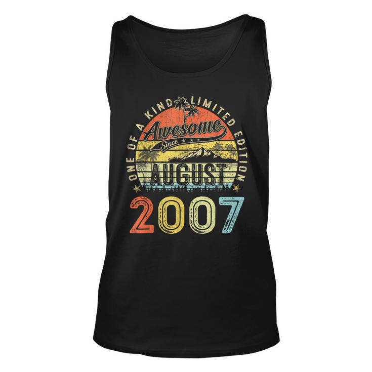 16 Year Old Awesome Since August 2007 16Th Birthday  Unisex Tank Top