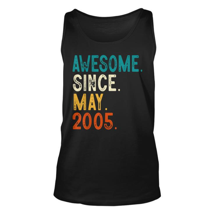 18 Year Old Awesome Since May 2005 18Th Birthday Unisex Tank Top