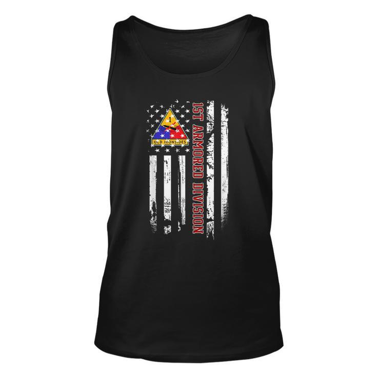 1St Armored Division American Flag Veteran Day Father Day  Unisex Tank Top