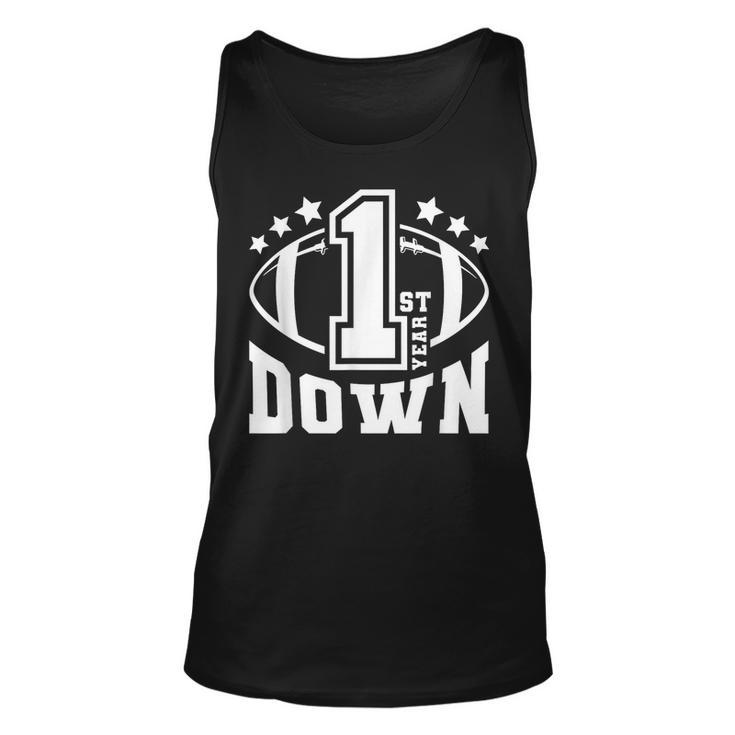 1St Birthday Football Touchdown-First Year Down Themed Party Tank Top