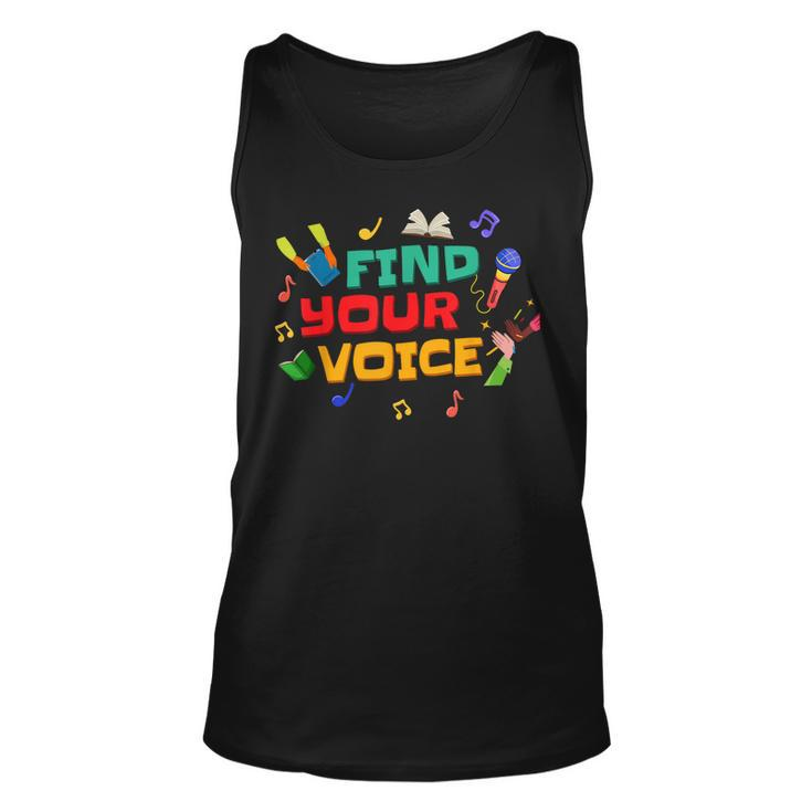 2023 Iread Summer Kids Reading Library Find Your Voice  Unisex Tank Top
