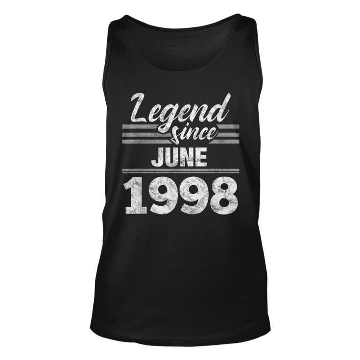 21St Birthday Gift Legend Since June 1998 Unisex Tank Top