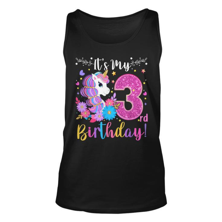 3 Year Old Its My 3Rd Birthday Cute Unicorn Kids Girls Ns  Unisex Tank Top
