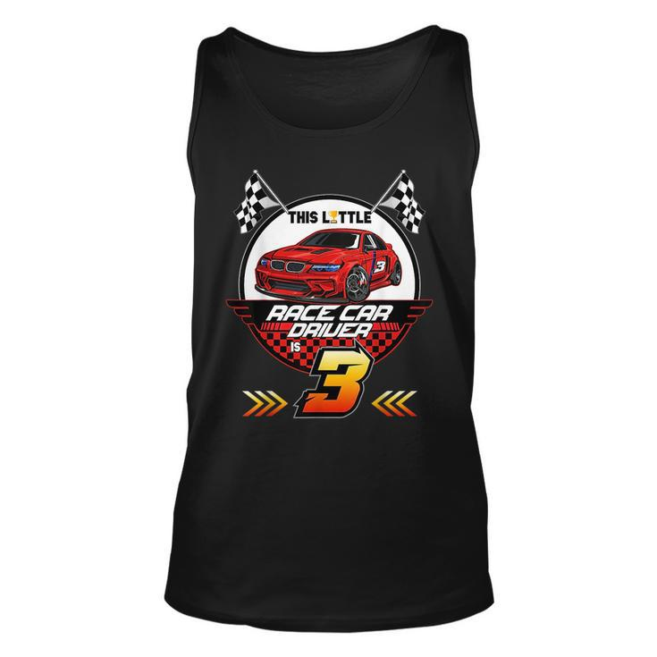 3 Year Old Race Car Birthday 3Rd Racing Party Racing Tank Top