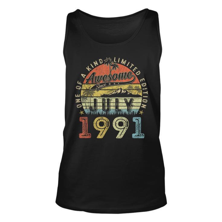 32 Year Old Awesome Since July 1991 32Th Birthday Unisex Tank Top