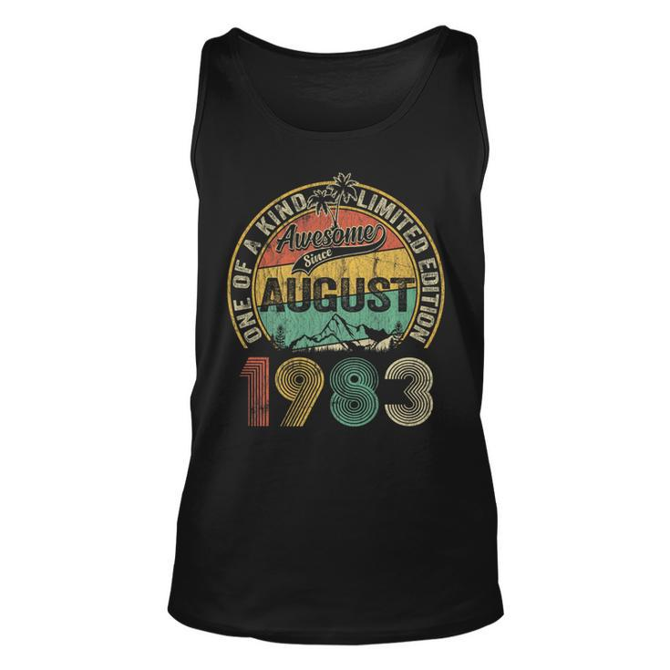 40 Years Old Made In 1983 Vintage August 1983 40Th Birthday   Unisex Tank Top