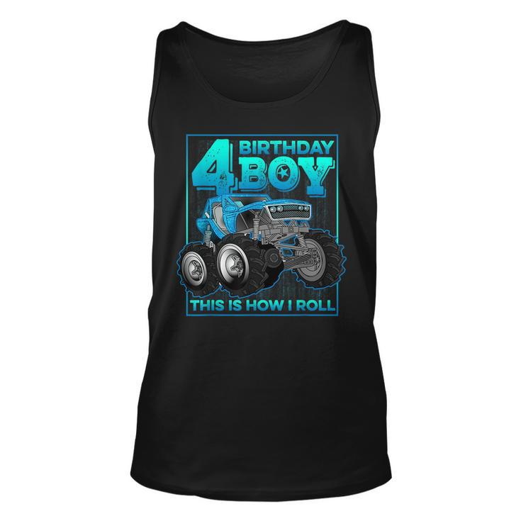 4Th Birthday Boys This Is How I Roll Monster Truck Gifts  Unisex Tank Top