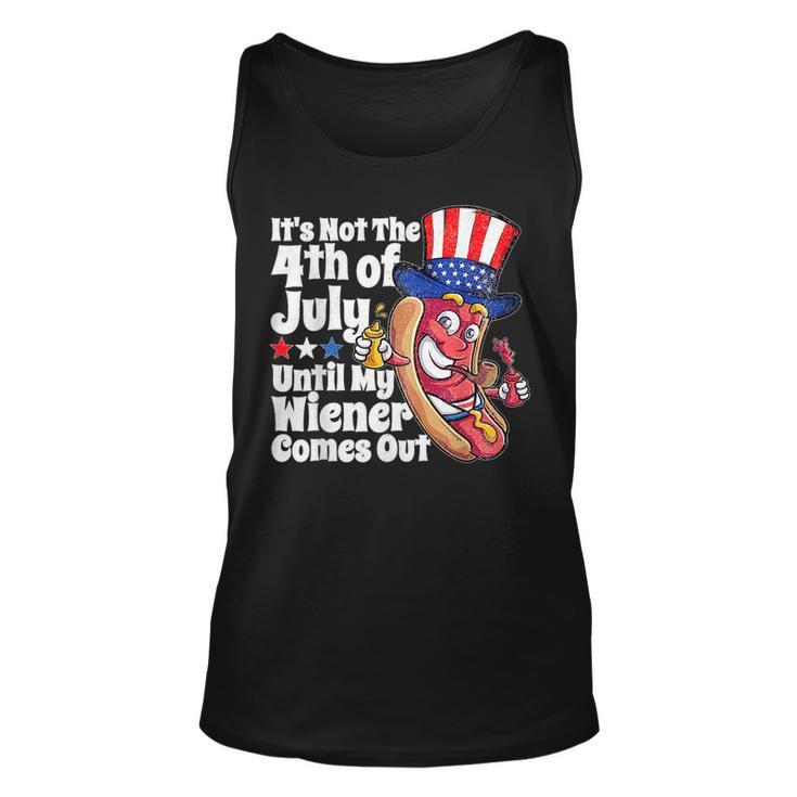 4Th Of July Hot Dog Wiener Comes Out Adult Humor Humor Tank Top
