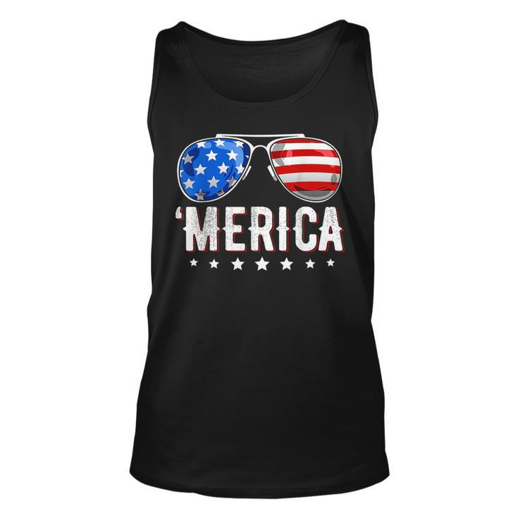 4Th Of July Merica Sunglasses American Flag Men Boys Fourth Tank Top