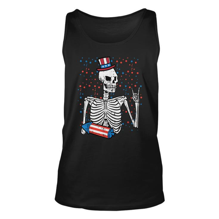 4Th July Rocker Skeleton Patriotic Rock Men Boys Kids N Unisex Tank Top