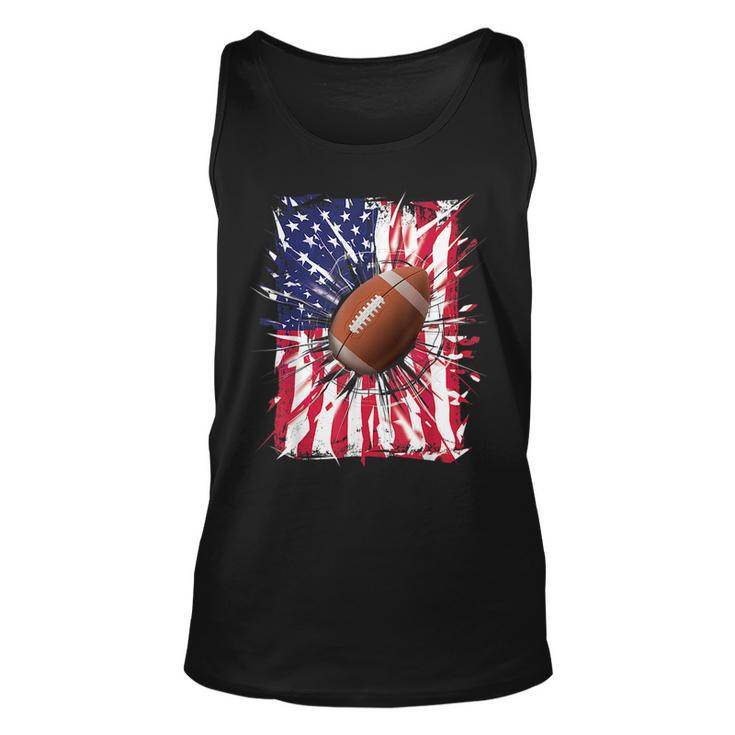 4Th Of July Football Usa American Flag Patriotic Men Unisex Tank Top