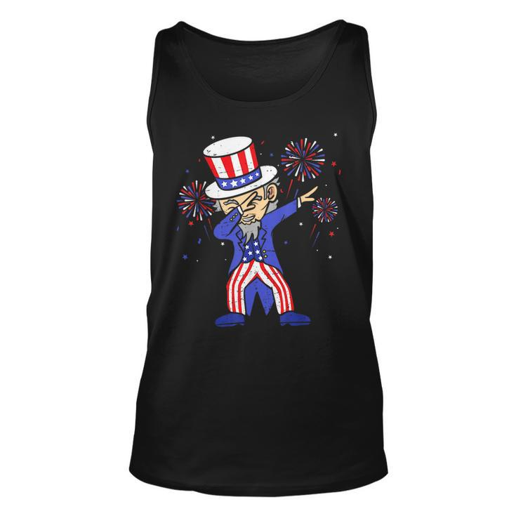 4Th Of July  For Kids Funny Dabbing Uncle Sam Boys Men Unisex Tank Top