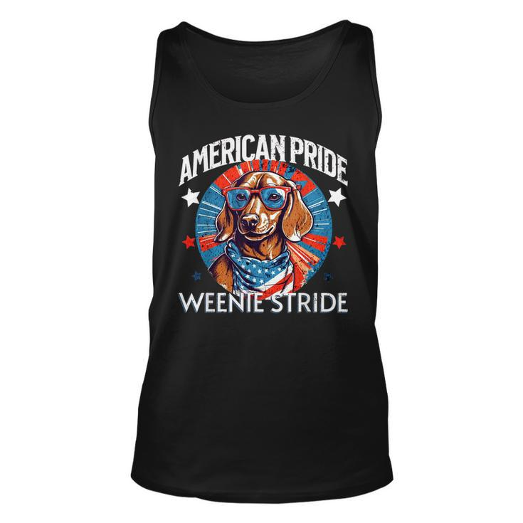 4Th Of July Funny Dachsund Weiner Dog Weenie Usa America  Unisex Tank Top