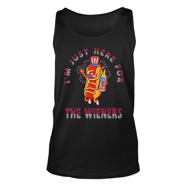 4Th Of July Im Just Here For The Wieners Hot Dogs Funny Unisex Tank Top
