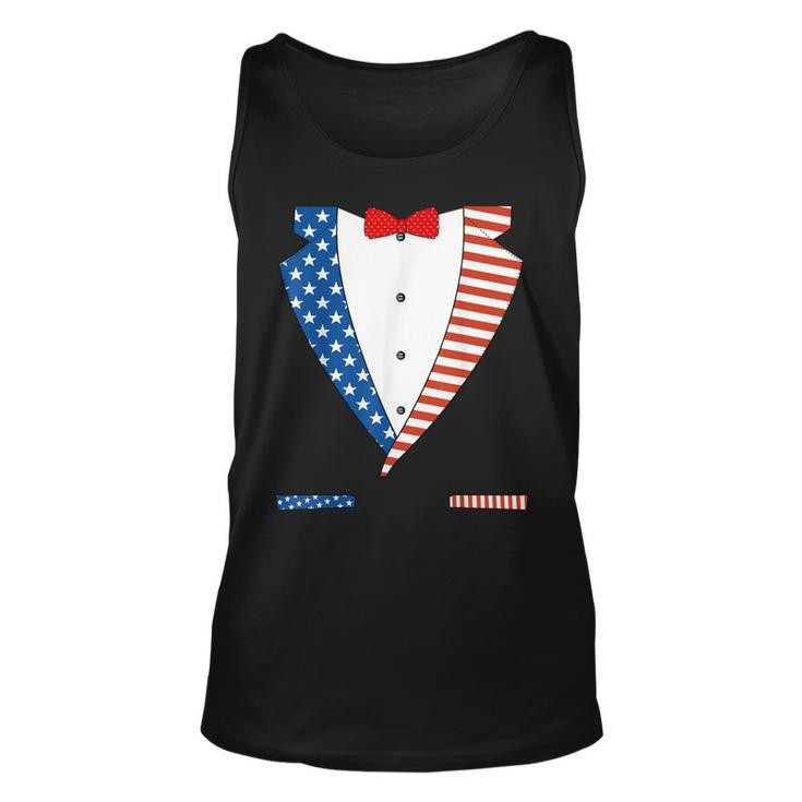 4Th Of July Independence Day American Flag Tuxedo Unisex Tank Top