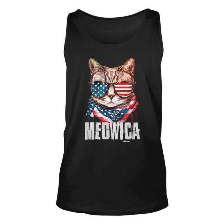 4Th Of July  Meowica American Flag Cat   Unisex Tank Top