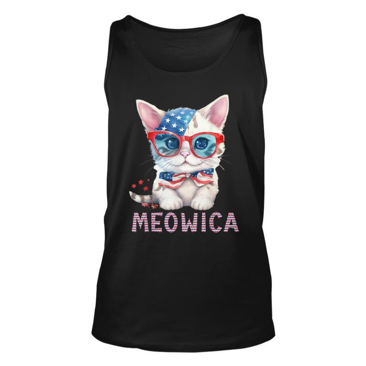 4Th Of July Meowicas Patriotic Graphic For Cat Lovers Unisex Tank Top