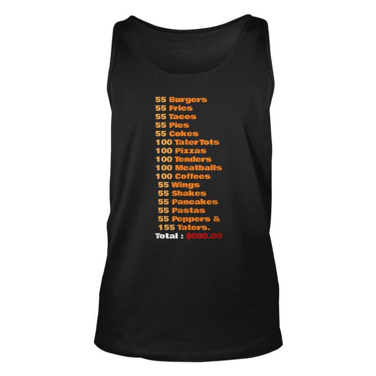 55 Burgers 55 Shakes 55 Fries Think You Should Leave Burgers Tank Top