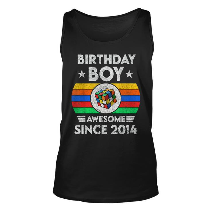 8 Years Old Awesome Since 2014 Birthday Speed Cubing Boy  Unisex Tank Top