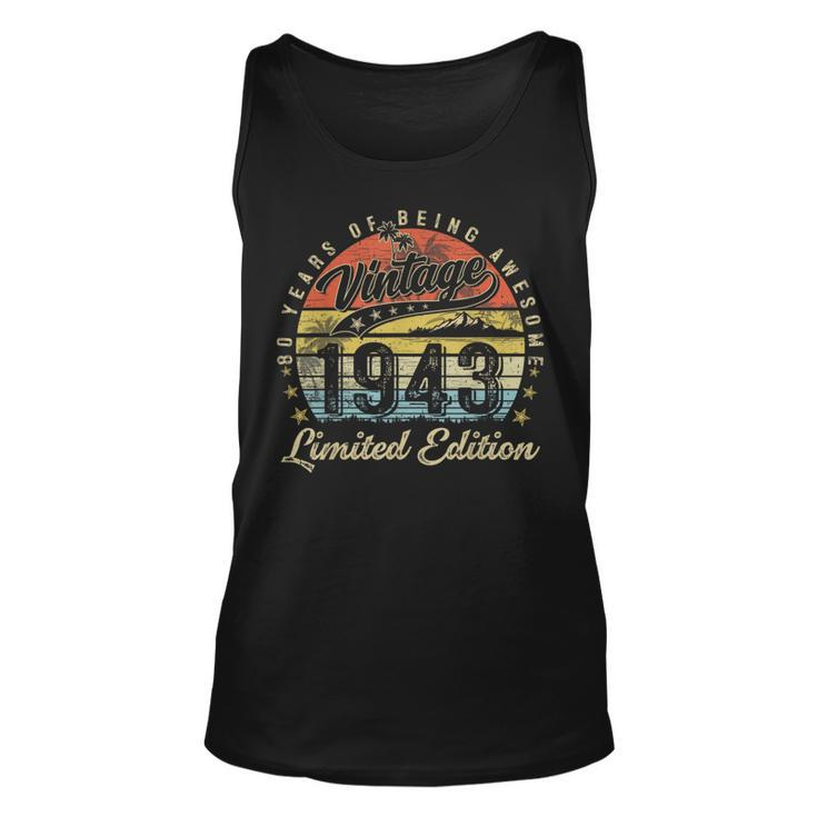80 Year Old Vintage 1943 Limited Edition 80Th Birthday Tank Top