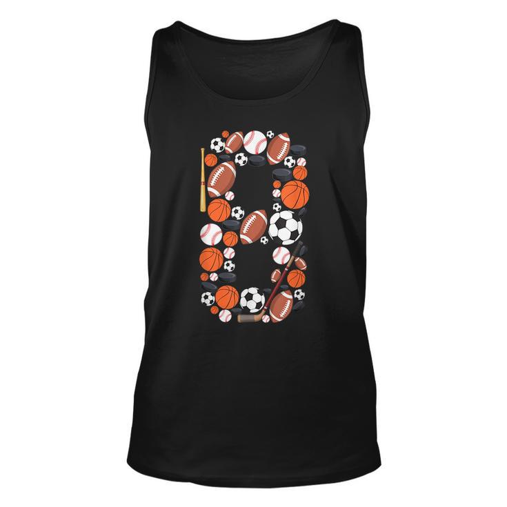 8Th Birthday  Boy Kids 8 Years Old Sports Baller  Unisex Tank Top