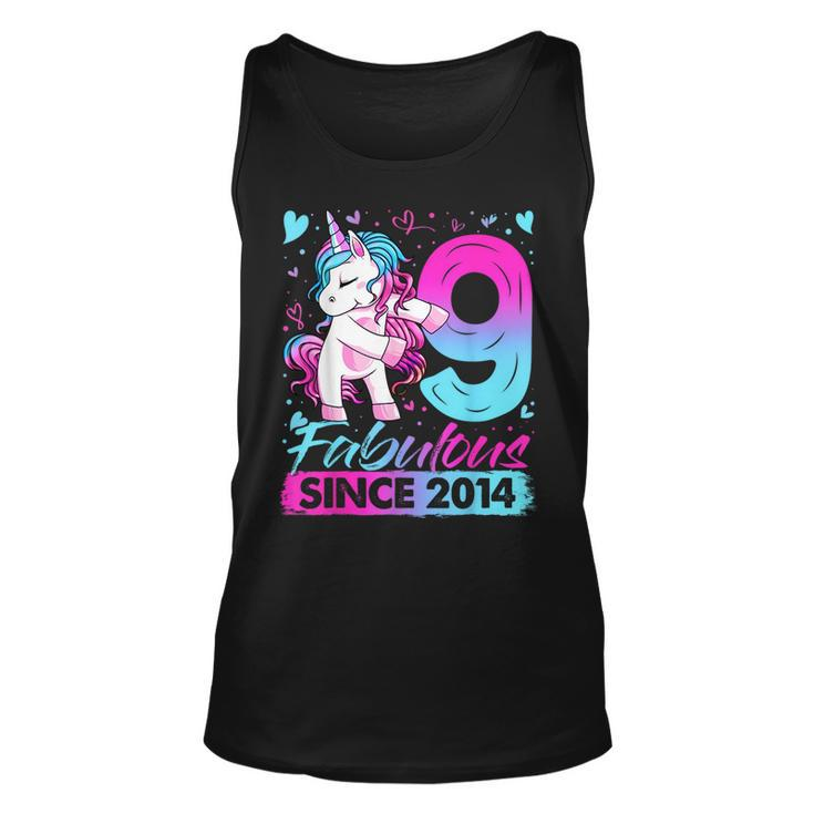 9 Years Old Flossing Unicorn Gifts 9Th Birthday Girl Party  Unisex Tank Top