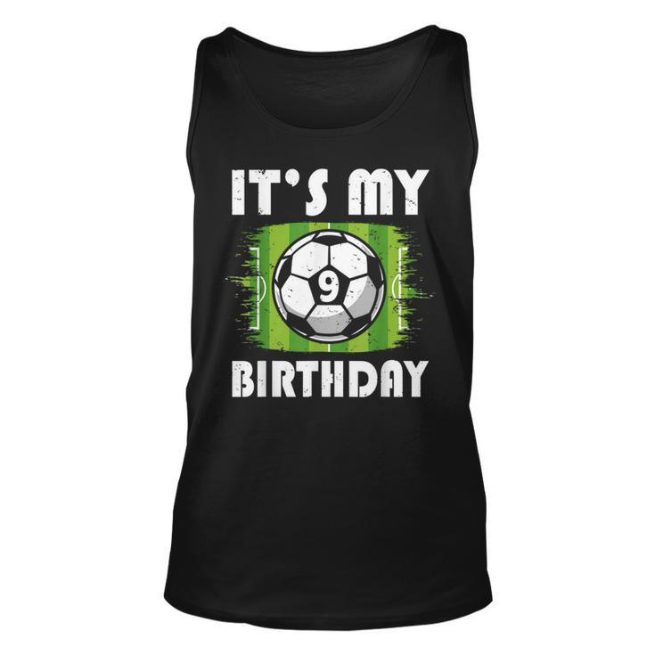 9 Years Old Kids Soccer Player 9Th Birthday Boy  Unisex Tank Top