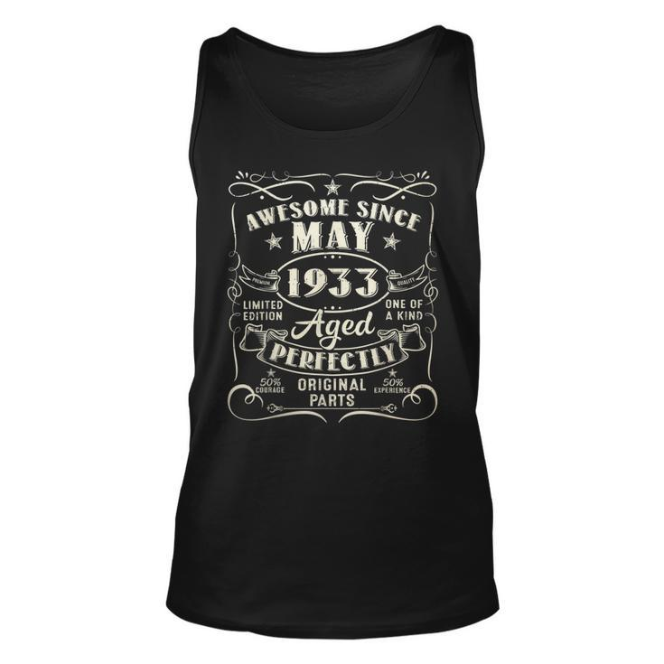 90Th Birthday Awesome Since May 1933 90 Years Old Gift Men Unisex Tank Top